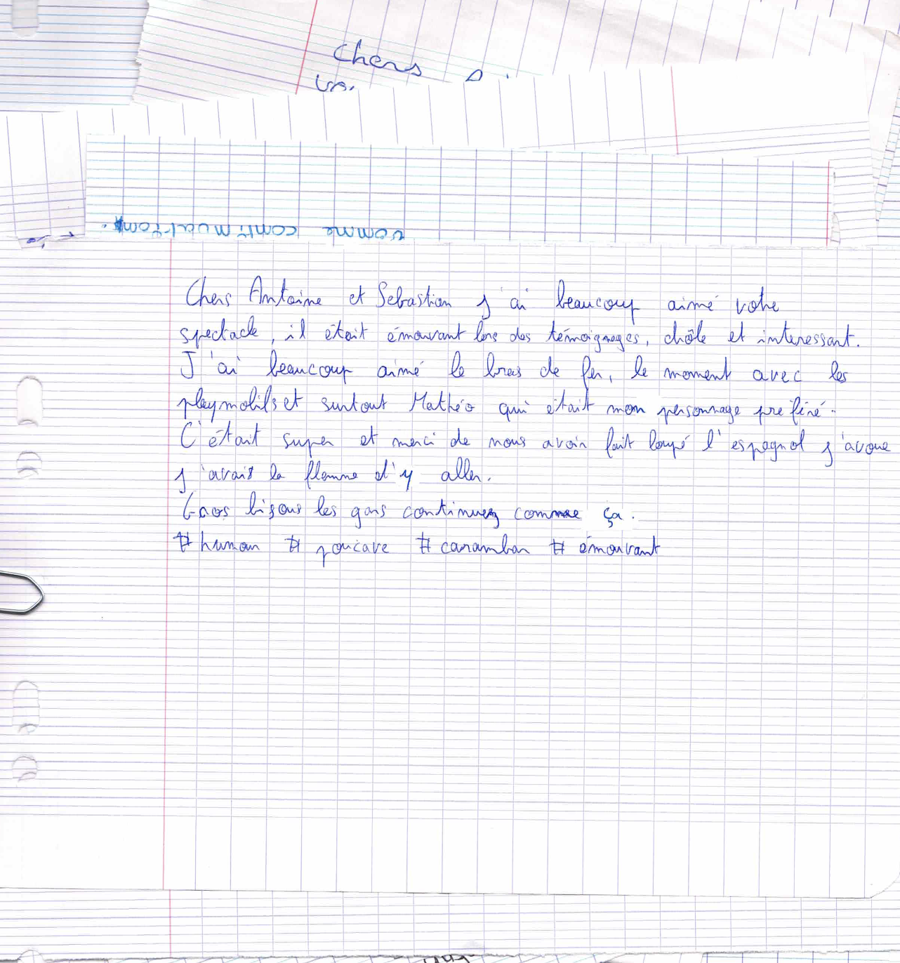Les élèves écrivent à Groupe Déjà
